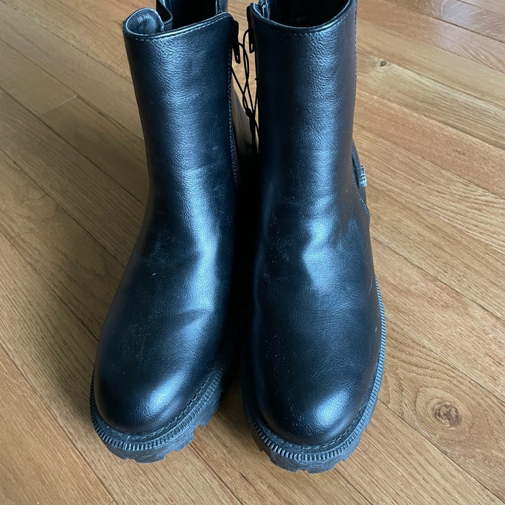 Black Leather Ankle Boots - Picture 2 of 7